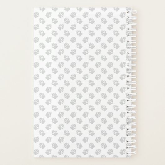 ブリンドルボストンテリア漫画の犬とカスタム文字 プランナー手帳 (裏面)