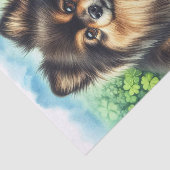 ブリンドルポメラニア犬水彩クローバーデクページ 薄葉紙 (詳細)