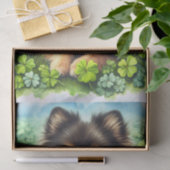 ブリンドルポメラニア犬水彩クローバーデクページ 薄葉紙 (ギフト)