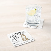 ブリンドル・ボク結婚サー スクエアペーパーコースター (インサイチュ)