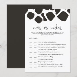 ブリンドル 牛柄 オーバーアンダー ベビーシャワー ゲーム カード