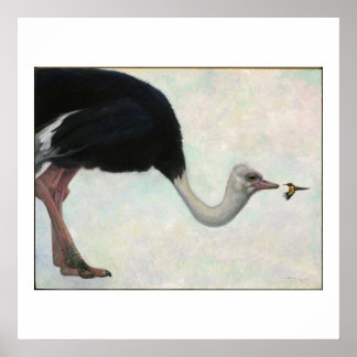ブリンバーナードによるダチョウとハミングバード ポスター
