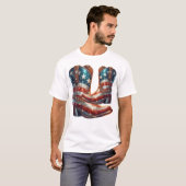 ブリンブリン アメリカ国旗 カウボーイブーツ Tシャツ (正面フル)