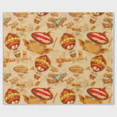 ブリンプ/ヴィンテージ飛行機 ラッピングペーパー (フラット)