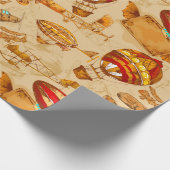 ブリンプ/ヴィンテージ飛行機 ラッピングペーパー (角)