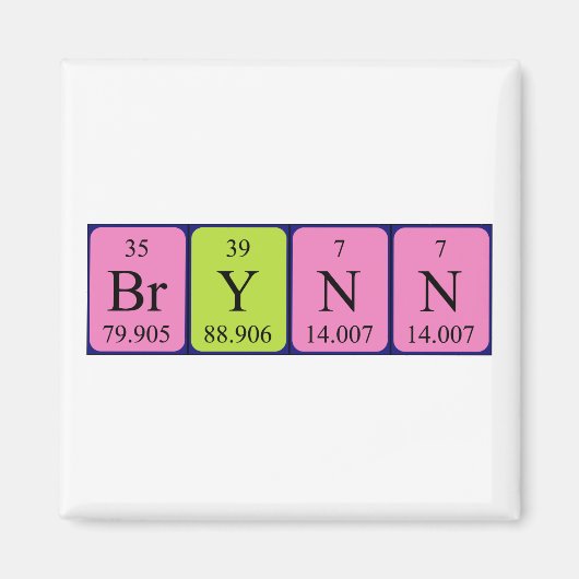 ブリン周期表名磁石 マグネット (正面)