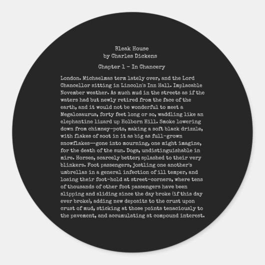 ブリークハウスシャルルディケンズブック文字リーダー ラウンドシール (正面)