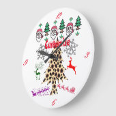 ブリークリスマスランダムミスマッシュサンダー_コーブ ラージ壁時計 (傾斜)