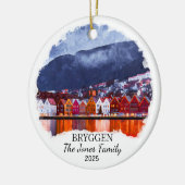 ブリーゲンパーソナライズされたオーナメント，ノルウェーのギフト セラミックオーナメント (左)