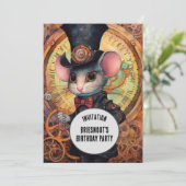 ブリースノート スチームパンク 動物 オーダーメイド名 招待状 (スタンド正面)