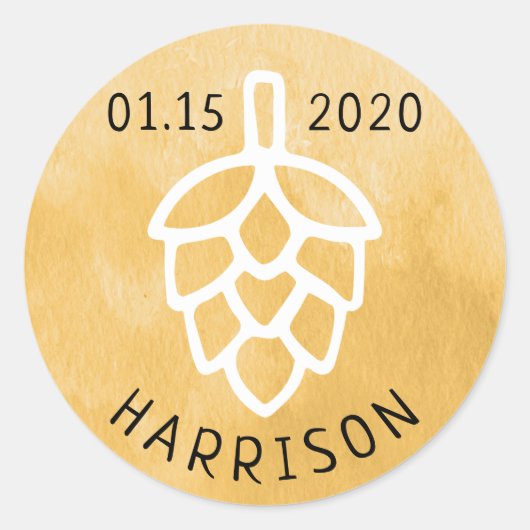 ブリーズウィーウィズビールホップウェディングシャワー ラウンドシール (正面)