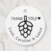 ブリーズウィーウィズビールホップクラフトウェディングシャワー フェイバータグ (正面)