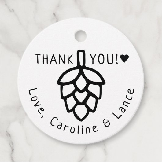 ブリーズウィーウィズビールホップクラフトウェディングシャワー フェイバータグ (正面)