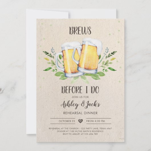 ブリーズウィーリハーサルディナー招待状コード 招待状 (正面)