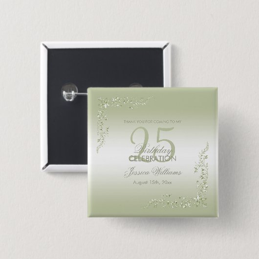ブリーズウェイ装飾 25歳の誕生日 缶バッジ (正面&裏面)