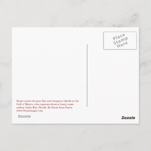 ブリーズガルフサンセットポストカード ポストカード (裏面)