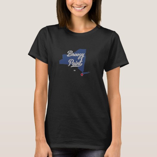 ブリーズポイントニューヨーククイーンズNYマップ Tシャツ (正面)