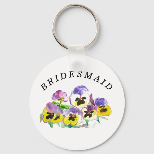 ブリーズメイドパンジーフローラガーリーヴィンテージ結婚ズ キーホルダー (正面)
