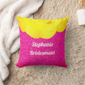 ブリーズメイドピンクグリッター結婚ズフローライエローローズ クッション (ブランケット)