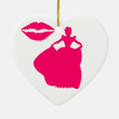 ブリーズメイドピンクティアラと口ひげハートオーナメント セラミックオーナメント (裏面)