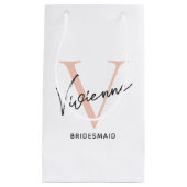 ブリーズメイドモダンミニマリスト赤面ピンク スモールペーパーバッグ (正面)