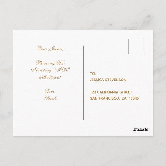 ブリーズメイド提案エレガントヴィンテージ金ゴールドバーガンディ ポストカード (裏面)