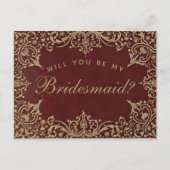 ブリーズメイド提案エレガントヴィンテージ金ゴールドバーガンディ ポストカード (正面)