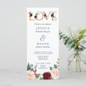 ブリーズ素朴ブルゴーニュ秋の結婚式プログラム プログラム (スタンド正面)