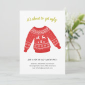 ブリーセータークリスマスパーティータッキーホリデーシンプル 招待状 (スタンド正面)