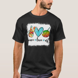 ブリーチした平和愛アートパレット先生 Tシャツ
