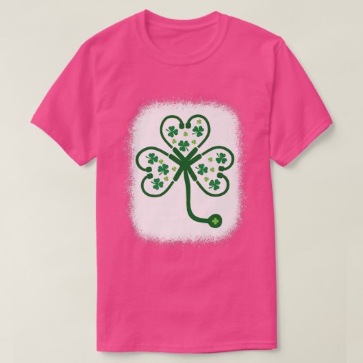 ブリーチシャムロック聴診器ナースSt patricks day Tシャツ (デザイン正面)
