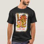 ブリーチド・ラブ・ターキー給食のおばさん・感謝祭・秋 Tシャツ (正面)