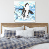 ブリーチングオルカ古地図 キャンバスプリント (インサイチュ (寝室))