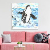 ブリーチングオルカ古地図 キャンバスプリント (インサイチュ (リビング))