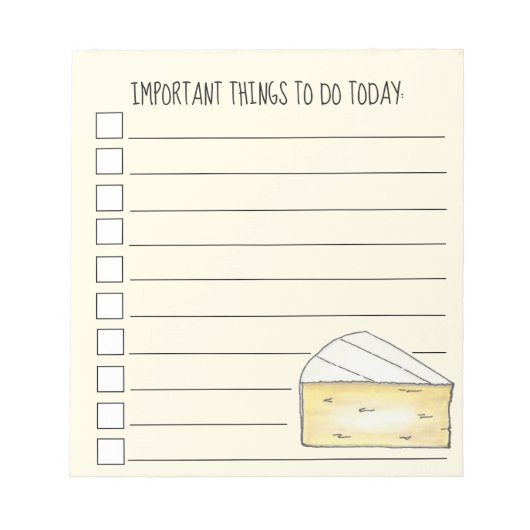 ブリーチーズ料理のリストに入れたいフランスのもの ノートパッド (正面)