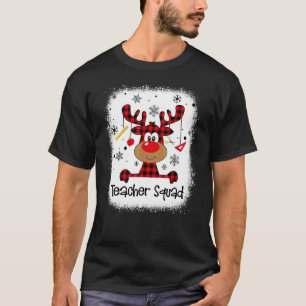 ブリーチ済み先生スクワッド トナカイ 先生 クリスマス Tシャツ