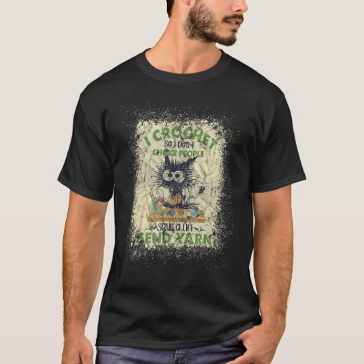 ブリーチ猫 私は編み物をするので人を絞め殺さない Tシャツ (正面)