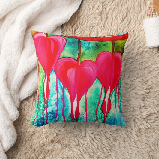 ブリードハート水彩抽象芸術 クッション (ブランケット)