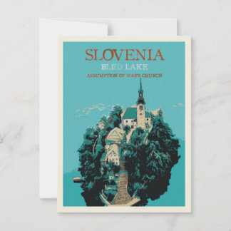 ブリード湖、ジュリアン・アルプス、スロベニア ポストカード