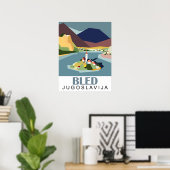 ブリード湖、ユーゴスラビア、スロベニア、ヴィンテージ旅行 ポスター (ホームオフィス)