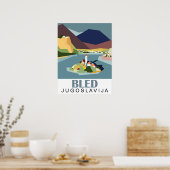 ブリード湖、ユーゴスラビア、スロベニア、ヴィンテージ旅行 ポスター (キッチン)