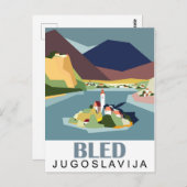 ブリード湖、ユーゴスラビア、スロベニア、ヴィンテージ旅行 ポストカード (正面/裏面)