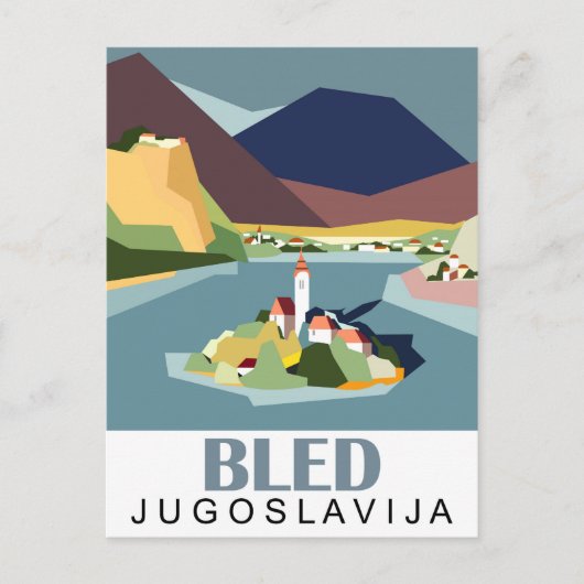 ブリード湖、ユーゴスラビア、スロベニア、ヴィンテージ旅行 ポストカード (正面)