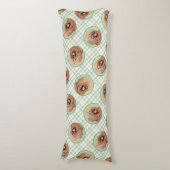 ブリード絵を描ズ・タウニー・ブラック・オーバーレイ可愛いドッグアート ボディピロー (正面縦)