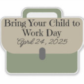 ブリーフケースで子供を職場に連れて2025年 シール (正面)