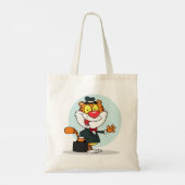 ブリーフケースのトートバッグを持つ微笑み虎 トートバッグ (裏面)