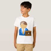 ブリーフケースを持つビジネスマンのアイコン Tシャツ (正面フル)