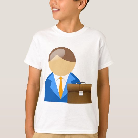 ブリーフケースを持つビジネスマンのアイコン Tシャツ (正面)