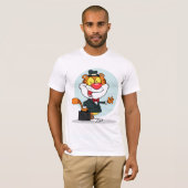 ブリーフケースを持つ微笑み虎はTシャツを繕う Tシャツ (正面フル)