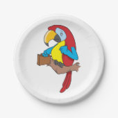 ブリーフケース付きオウム ペーパープレート (正面)
